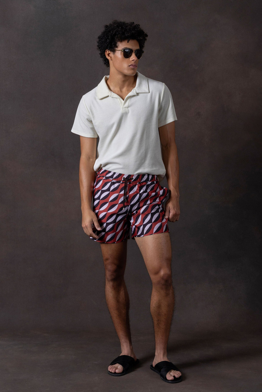 Easton Geometric Print Swim Shorts