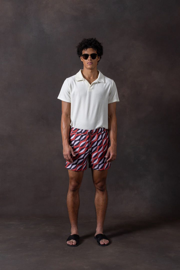 Easton Geometric Print Swim Shorts