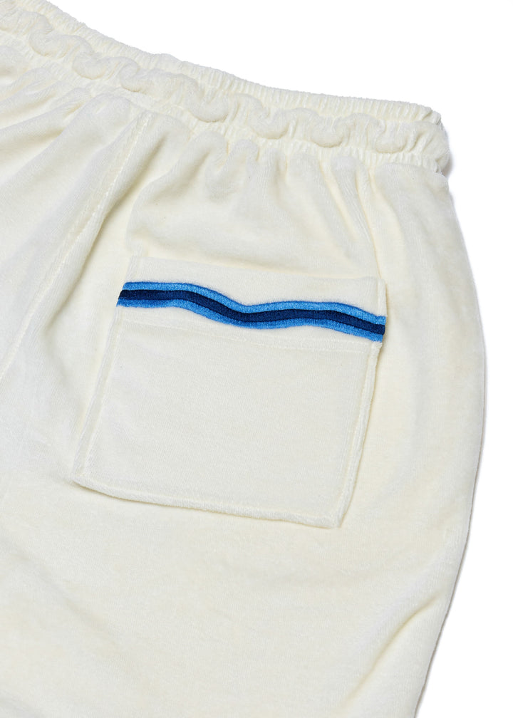 Riviera Wave Embroidered terry shorts
