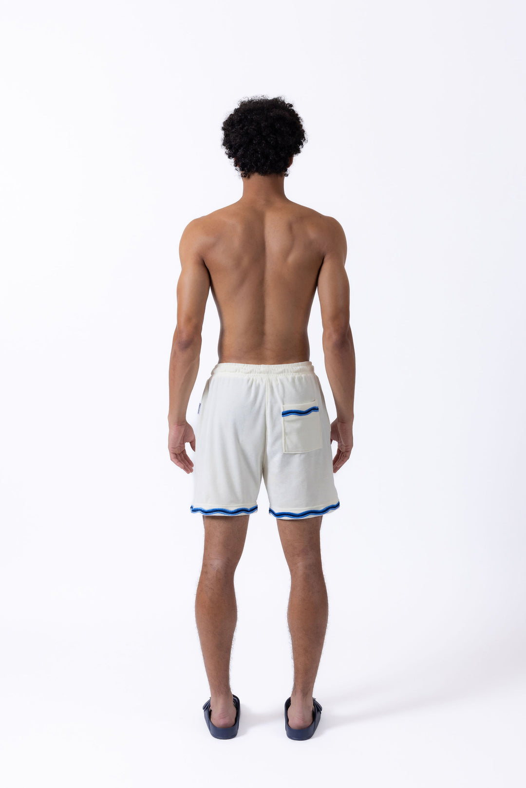 Riviera Wave Embroidered terry shorts