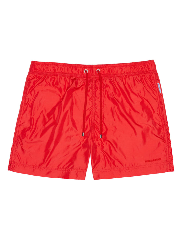 Easton Red Logo Embroidered Swim Shorts