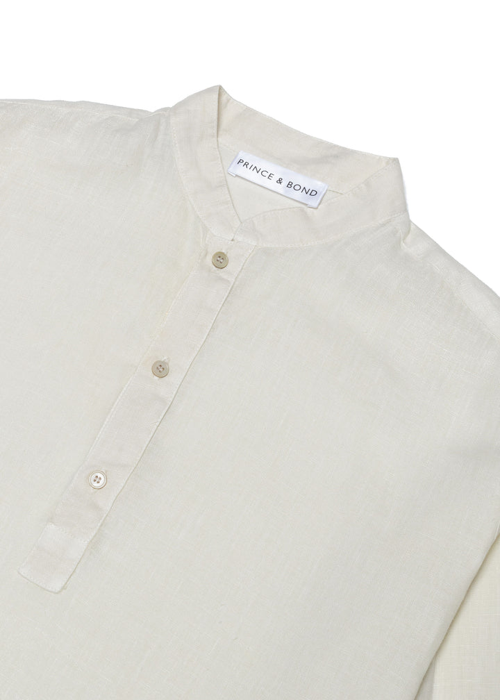The Edward Linen Polo - White