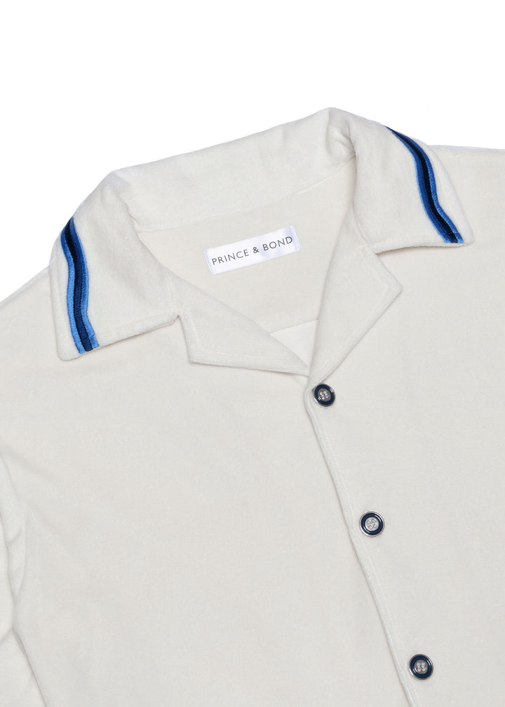 Luka Wave Embroidered Terry Shirt - Off White