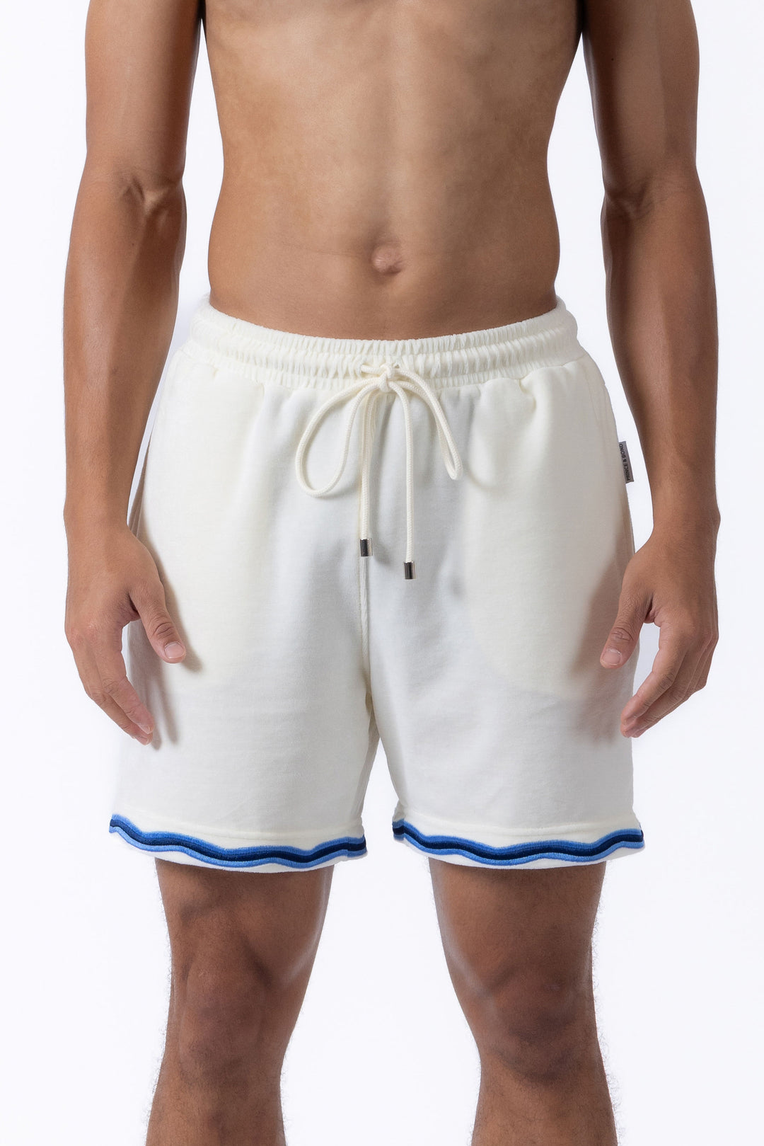 Riviera Wave Embroidered terry shorts