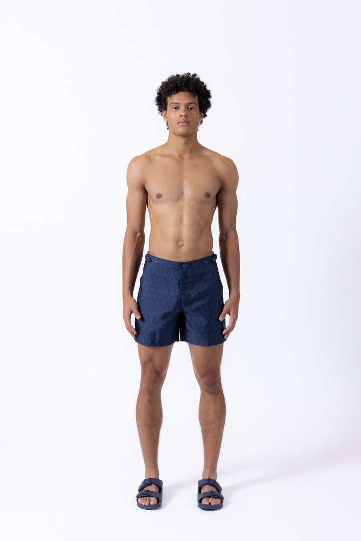 Elvio Shark Tooth Print Swim Shorts