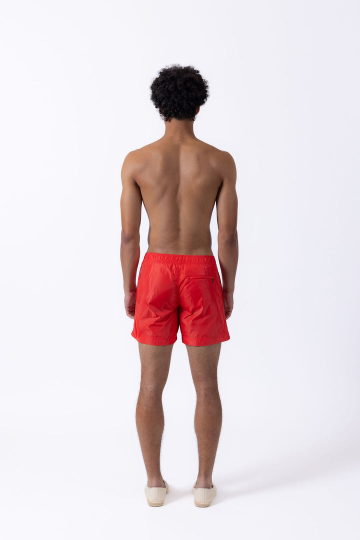 Easton Red Logo Embroidered Swim Shorts