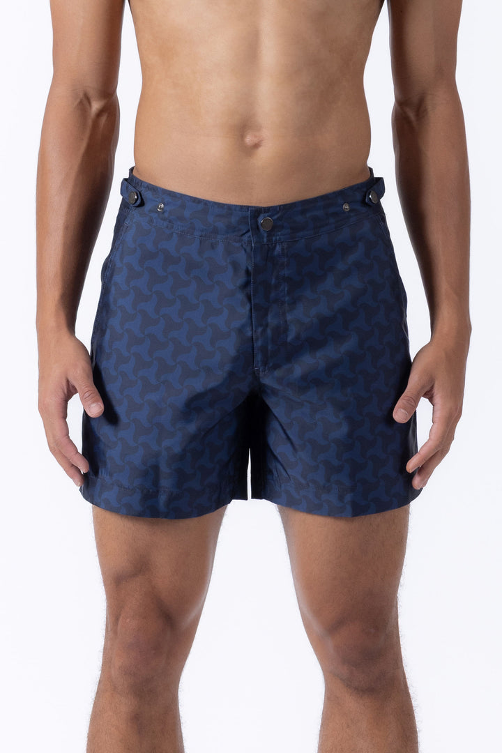 Elvio Shark Tooth Print Swim Shorts