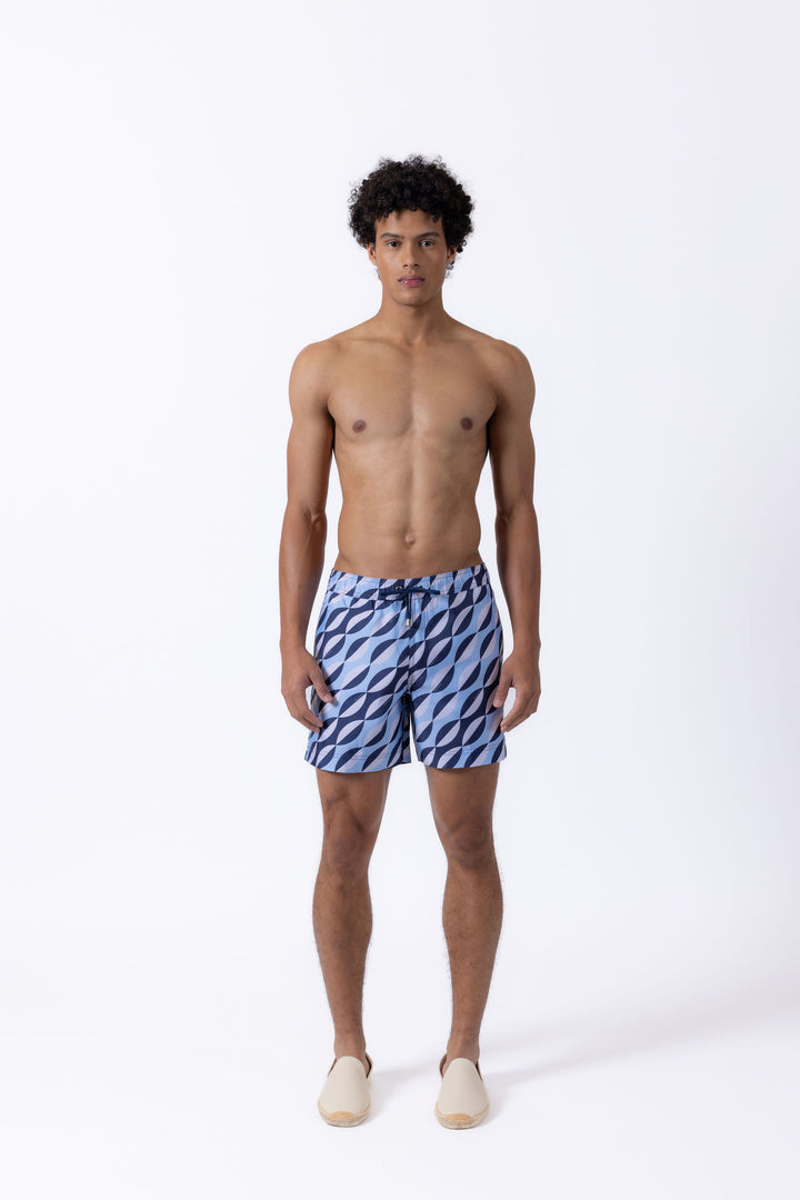 Easton Ponti Geometrical Print Swim Shorts