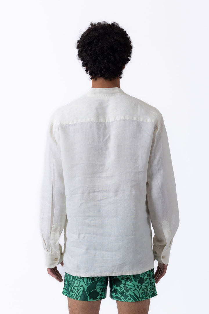The Edward Linen Polo - White