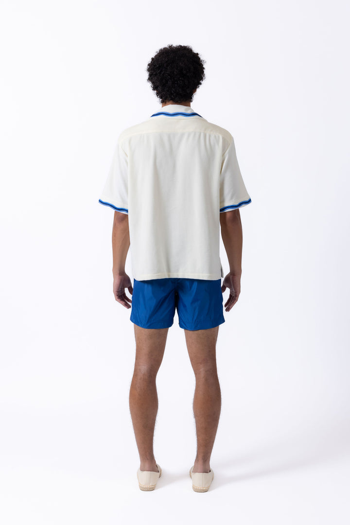 Luka Wave Embroidered Terry Shirt - Off White