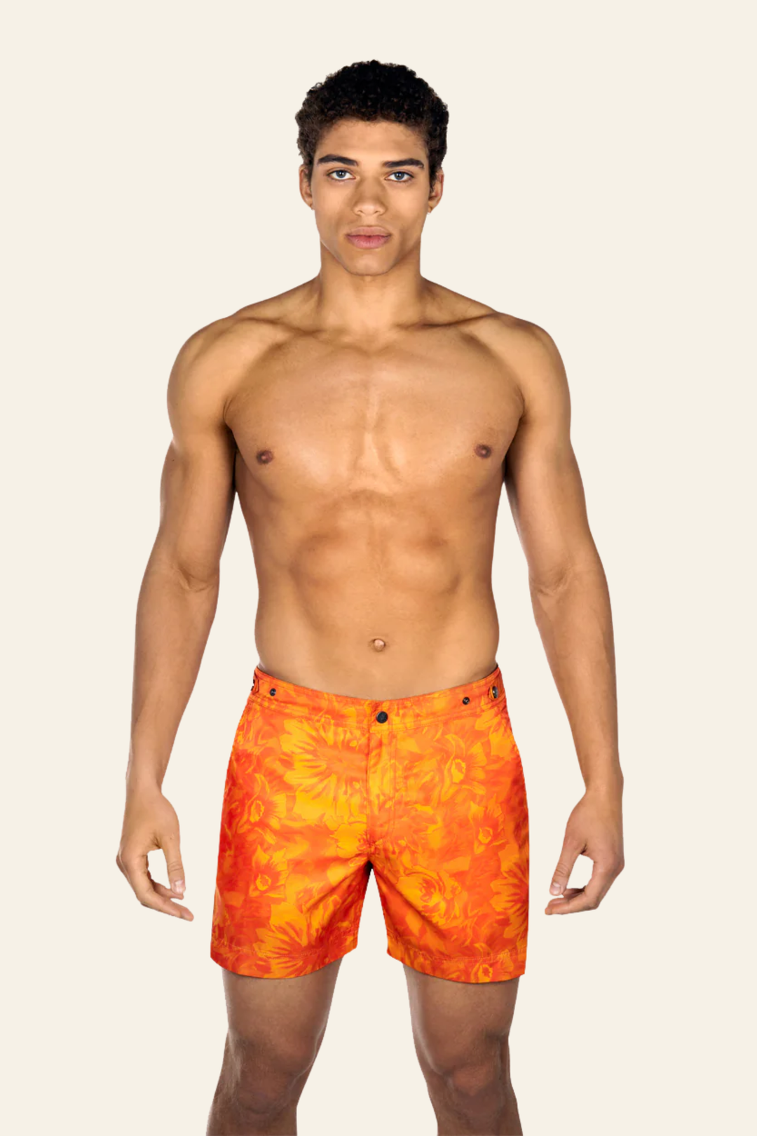 Elvio Swim Shorts in Orange Floral Print