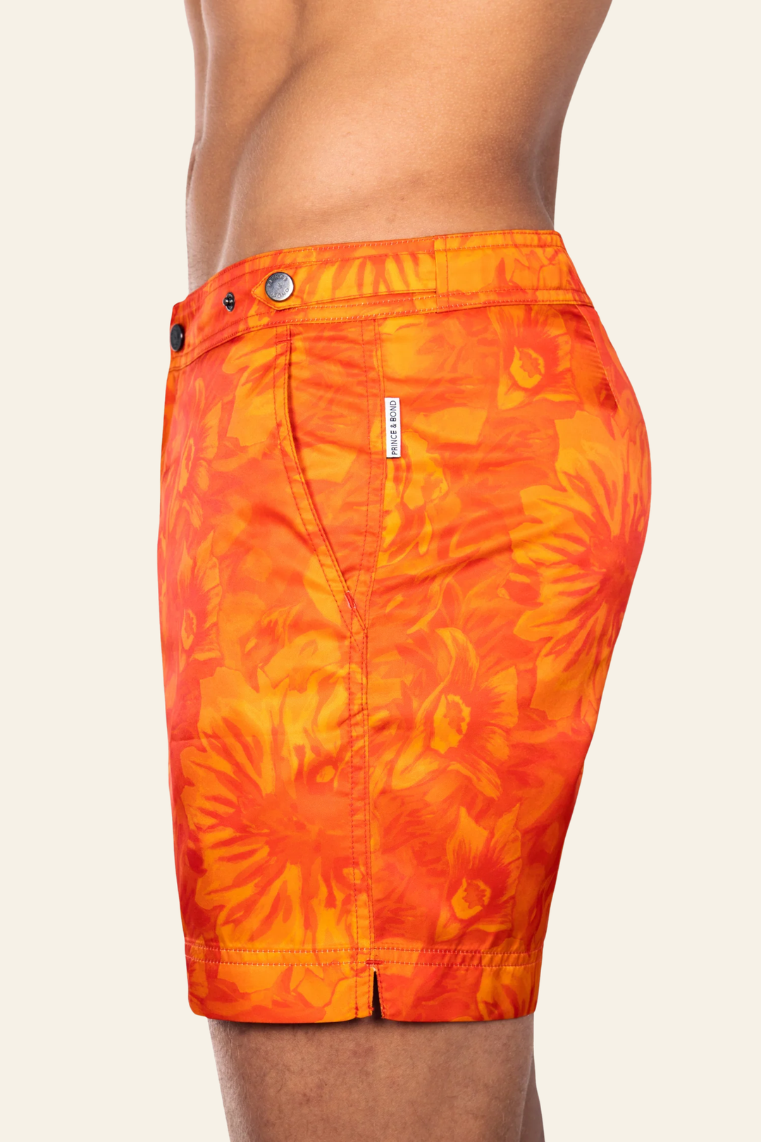 Elvio Swim Shorts in Orange Floral Print