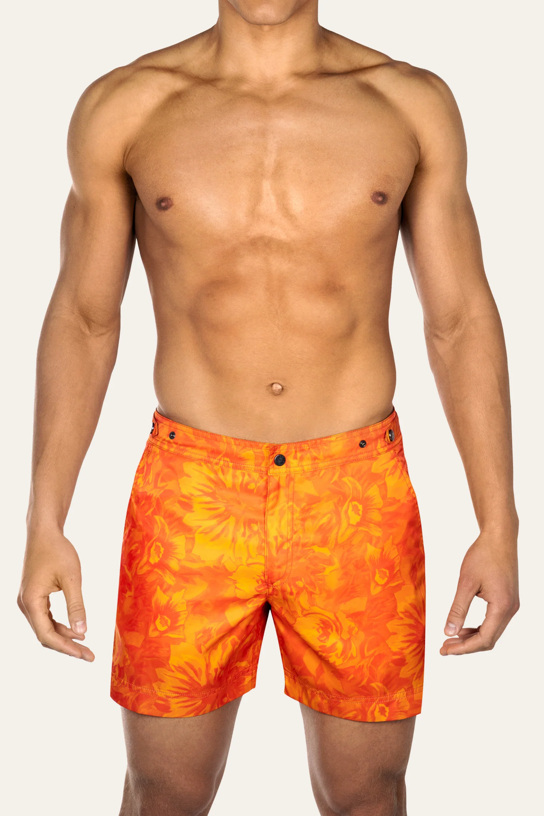 Elvio Swim Shorts in Orange Floral Print