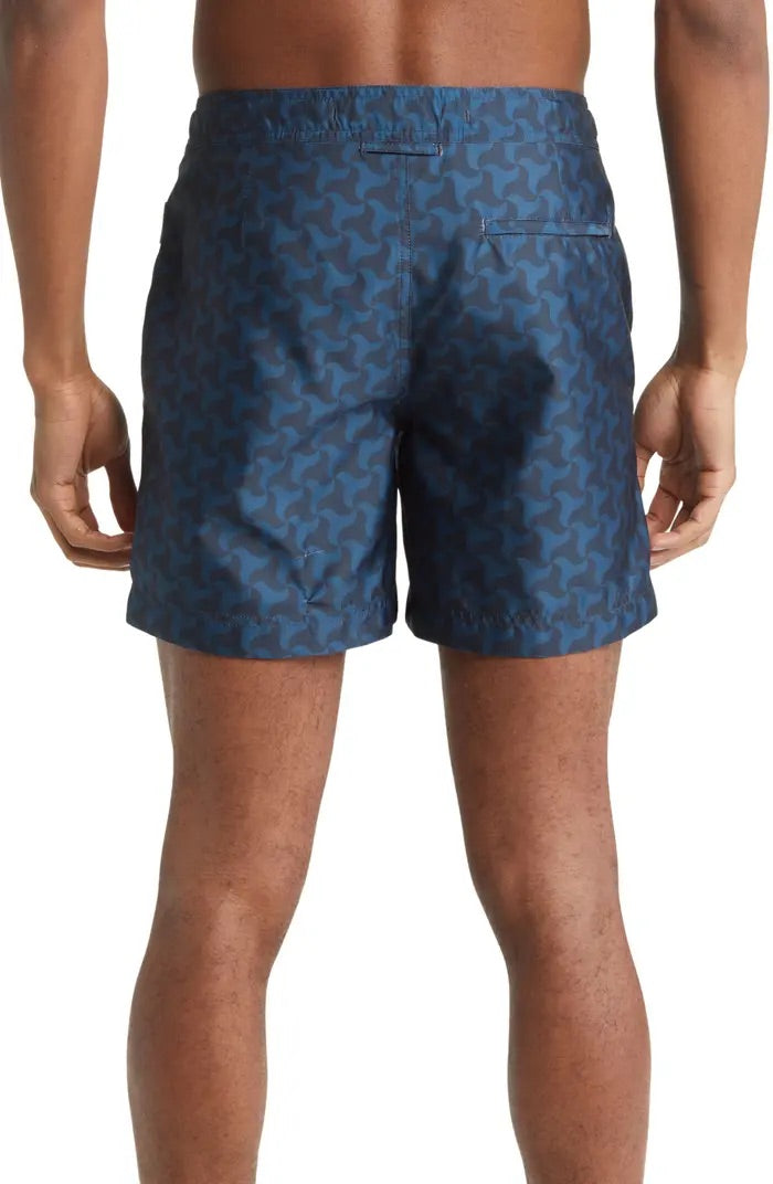 Elvio Shark Tooth Print Swim Shorts