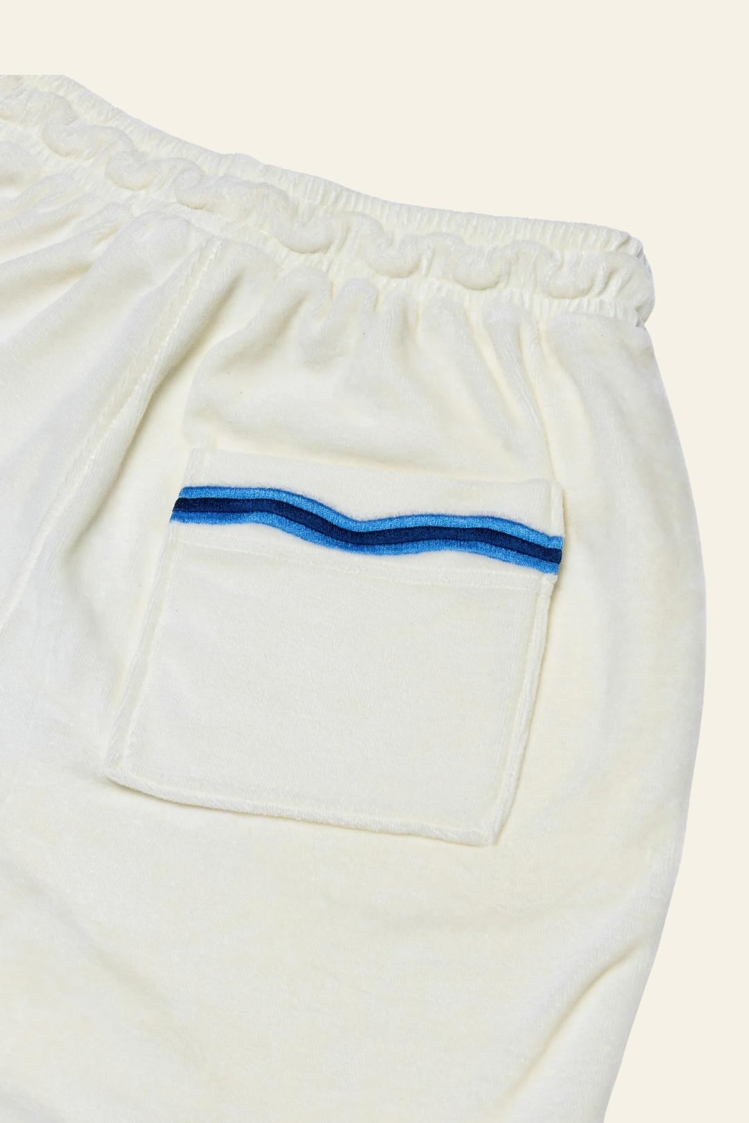 Wave Embroidered Terry Shorts