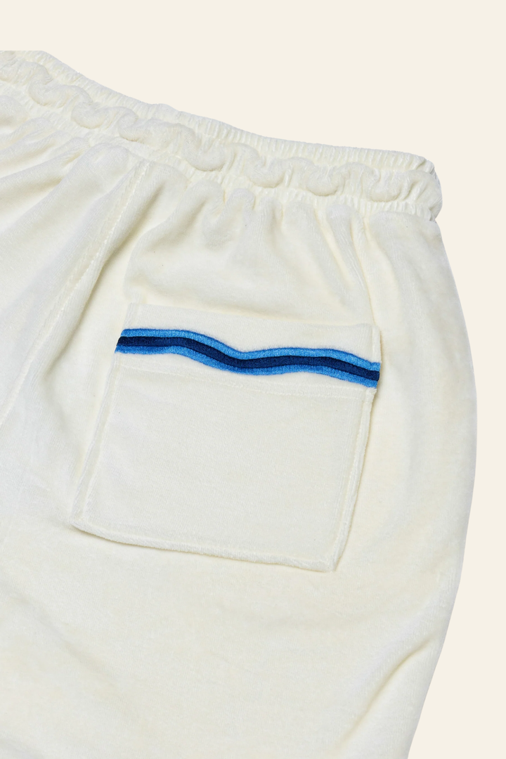 Wave Embroidered Terry Shorts