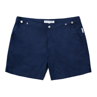 Elvio Blue Tailored Deep Sea Swim ShortCut in our signature Elvio silhouette, these hybrid swim shorts are made from quick drying breathable shell. 
An elevated take on the classic swim shorts, they featuswim shorts