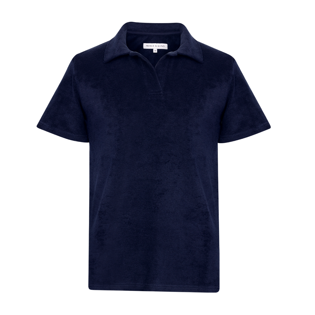 Riviera Terry  Polo
  
Cut from  organic terry toweling fabric that is soft and highly breathable, our Riviera polo is designed with an open placket which exudes effortless cool.
An Idshirt