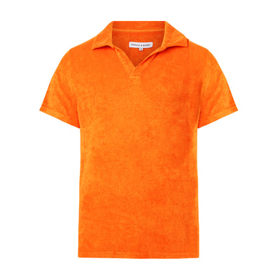 Riviera Terry Polo
  
Cut from  organic terry toweling fabric that is soft and highly breathable, our Riviera polo is designed with an open placket which exudes effortless cool.
An Id