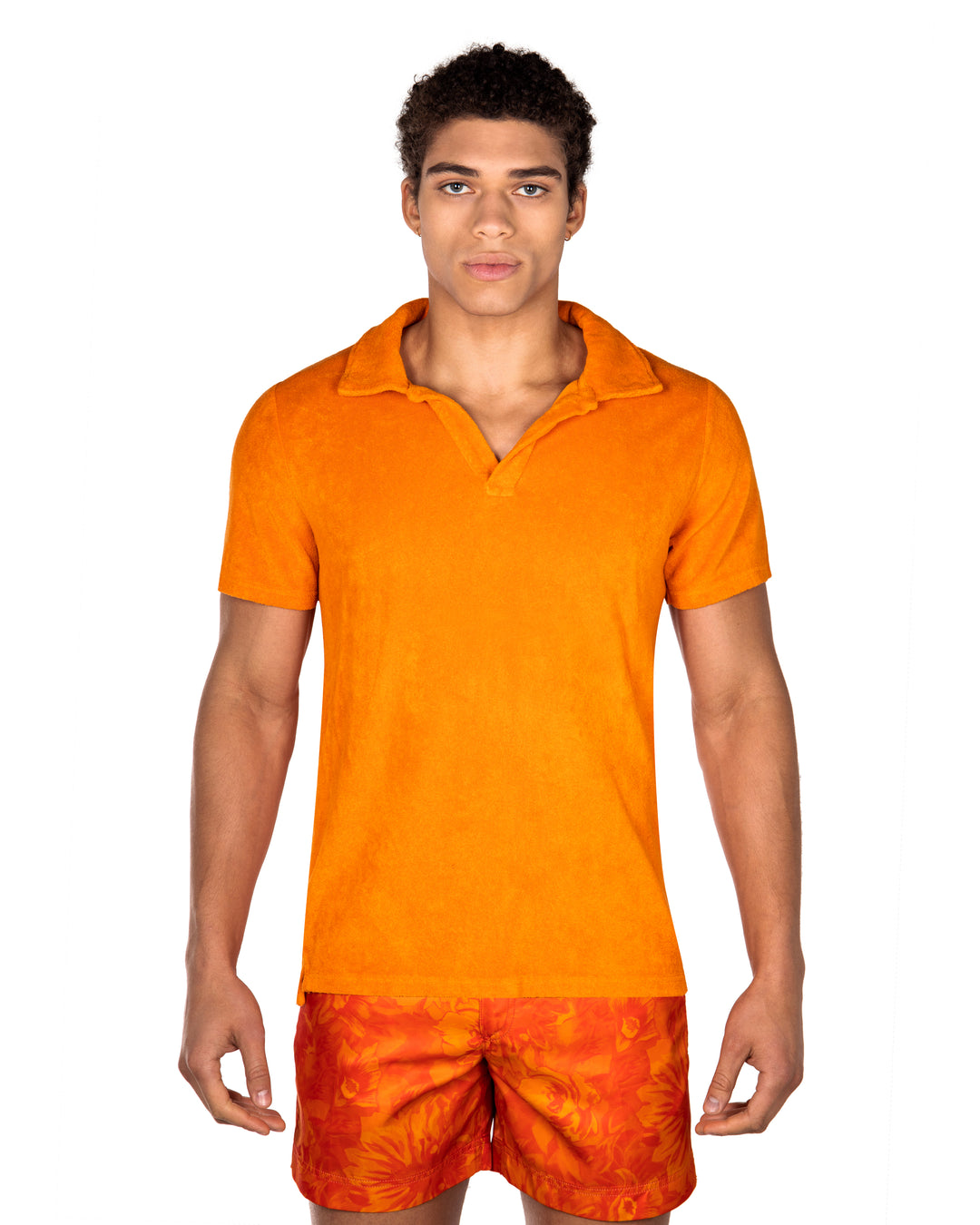 Riviera Terry Polo
  
Cut from  organic terry toweling fabric that is soft and highly breathable, our Riviera polo is designed with an open placket which exudes effortless cool.
An Id