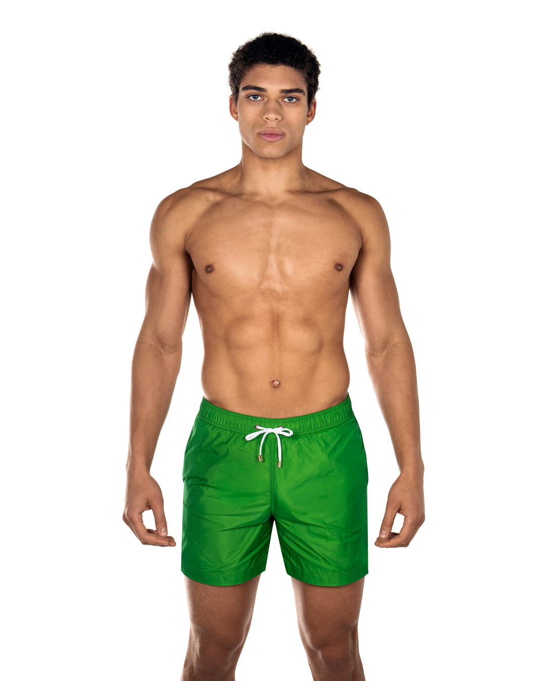 Easton Green Mens Swim ShortCut in a tailored silhouette and designed with an elasticated waistband, our mid-length Easton swim short  is our refined take on the classic swim shorts.
 Featuring