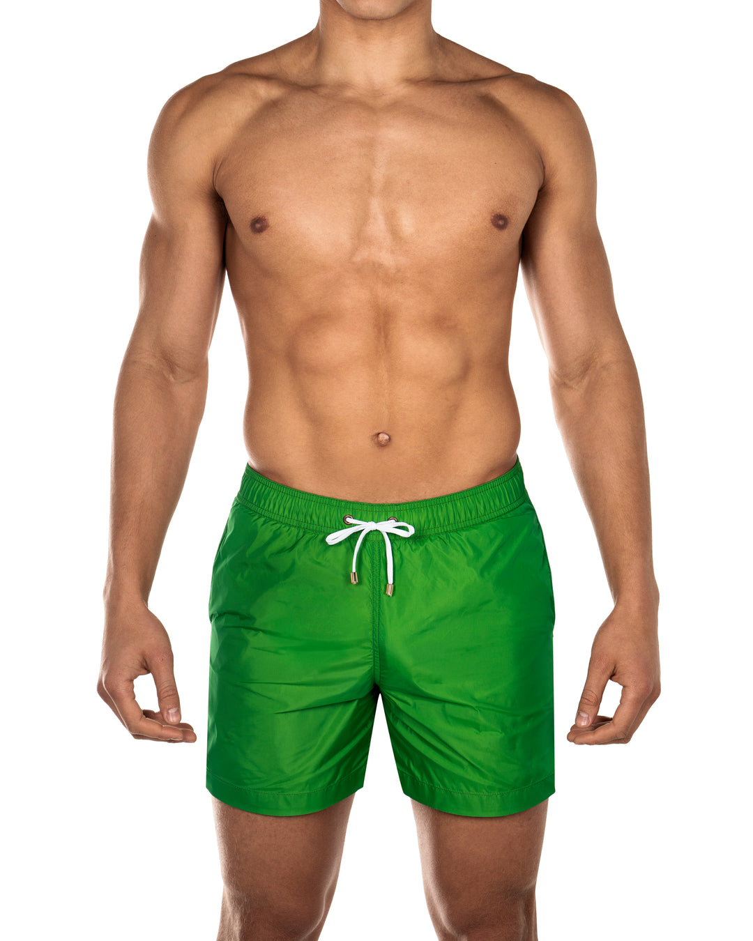 Easton Green Mens Swim ShortCut in a tailored silhouette and designed with an elasticated waistband, our mid-length Easton swim short  is our refined take on the classic swim shorts.
 Featuring